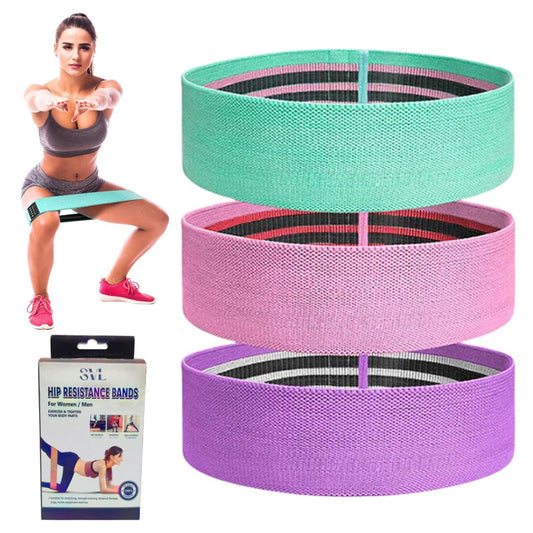 Elastici Fitness in tessuto a tre livelli di resistenza, bande elastiche antiscivolo per esercizi di pilates yoga e palestra, fasce per allenamento in casa. Accessorio per palestra