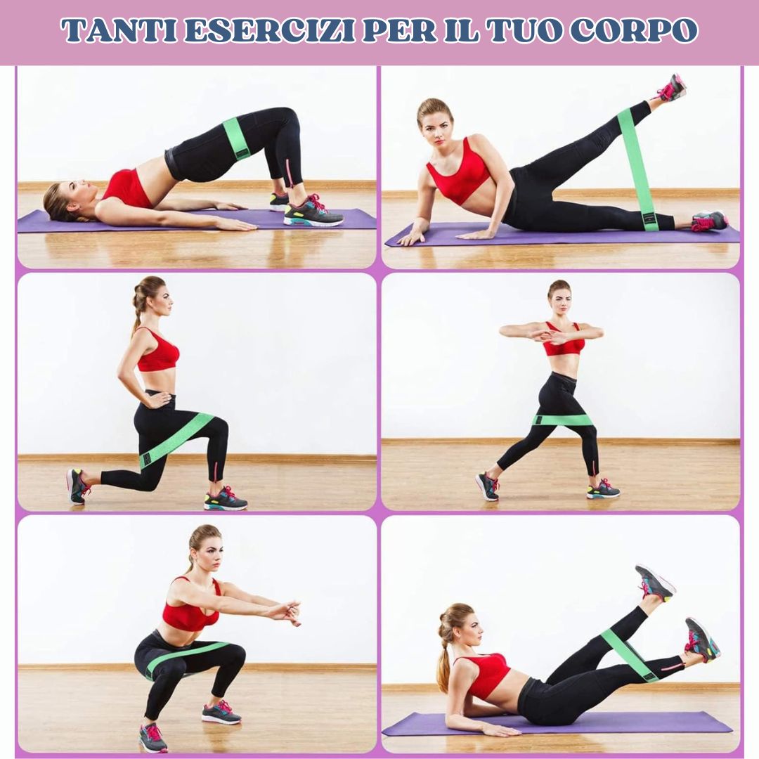 Elastici Fitness in tessuto a tre livelli di resistenza, bande elastiche antiscivolo per esercizi di pilates yoga e palestra, fasce per allenamento in casa. Accessorio per palestra