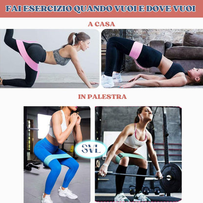 Elastici Fitness in tessuto a tre livelli di resistenza, bande elastiche antiscivolo per esercizi di pilates yoga e palestra, fasce per allenamento in casa. Accessorio per palestra