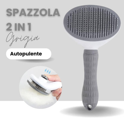 SVL Spazzola Premium Autopulente per Cani e Gatti: Toelettatura Delicata, Rimuove Peli Morti Senza Graffiare, Con Pallini in Silicone Morbido per Massaggio e Pulizia Profonda