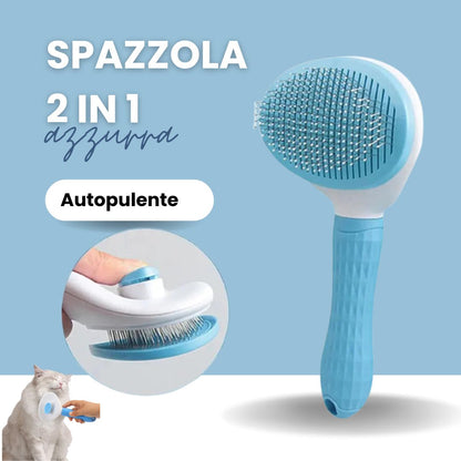 SVL Spazzola Premium Autopulente per Cani e Gatti: Toelettatura Delicata, Rimuove Peli Morti Senza Graffiare, Con Pallini in Silicone Morbido per Massaggio e Pulizia Profonda