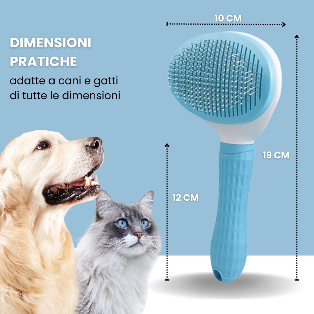 SVL Spazzola Premium Autopulente per Cani e Gatti: Toelettatura Delicata, Rimuove Peli Morti Senza Graffiare, Con Pallini in Silicone Morbido per Massaggio e Pulizia Profonda