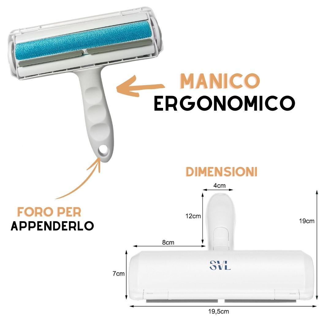 SVL Rullo Togli Peli Animali Strumento Pratico Anti-Peli (Bianco)